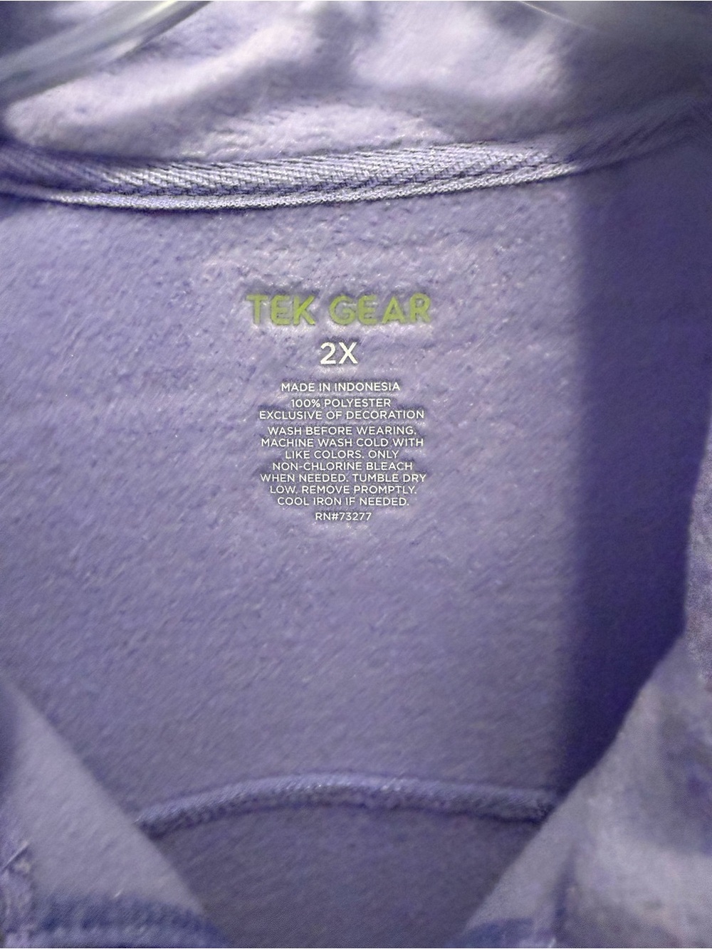 Tek Gear® Mixed Media Micro Fleece Popover Sweater Purple - Picture 5 of 7